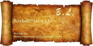 Borbáth Lili névjegykártya