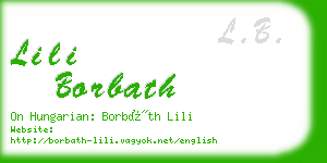 lili borbath business card